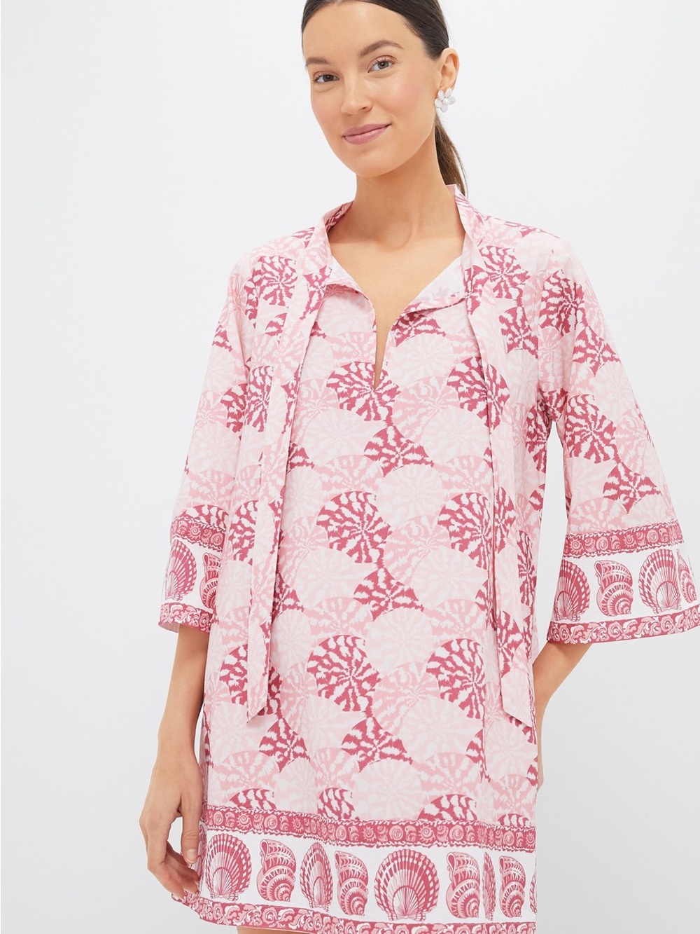 Tuckernuck Pink Shell-Print Women's Swim Coverup